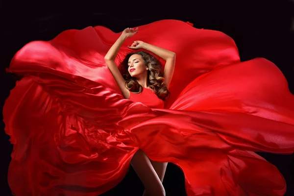 Young beauty woman in red — Stock Photo, Image