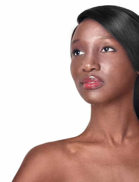 Schöne Afroamerikanische Frau Schwarze Schönheit Schönes Gesicht Einer Jungen Erwachsenen — Stockfoto