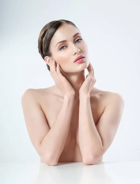 Beautiful Young Adult Woman Clean Fresh Skin Perfect Skin Cosmetology — Stock Photo, Image