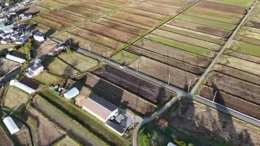 Tarım arazileri ve kırsal arazilerin havadan görünüşü