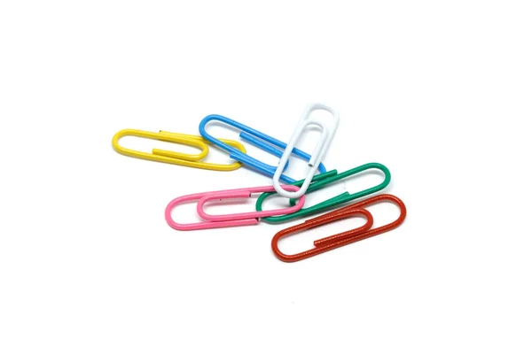 Paperclip Witte Achtergrond Geïsoleerd — Stockfoto