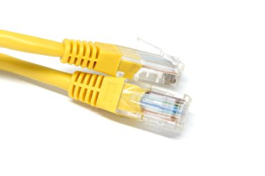 Lan kablosu closeup ayrıntı nesnesi izole