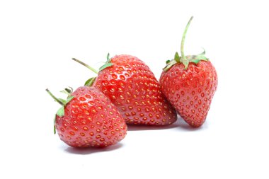 Beyaz arka plan detay çilek çilek