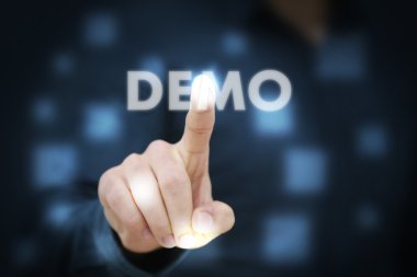 Demo dokunmadan işadamı el