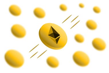 Gauss bulanık efektli Ethereum kripto para birimi arkaplanı