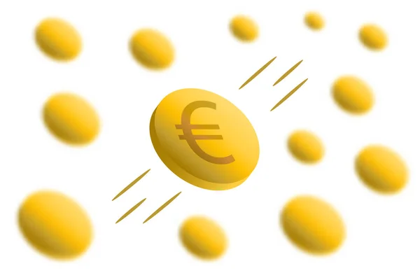 Euro Cryptocurrency Background Gaussian Blur Effect — Stock Vector