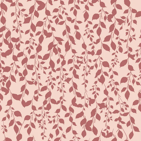 자작나무 잎 산호 색상 패턴 배경 — 스톡 벡터