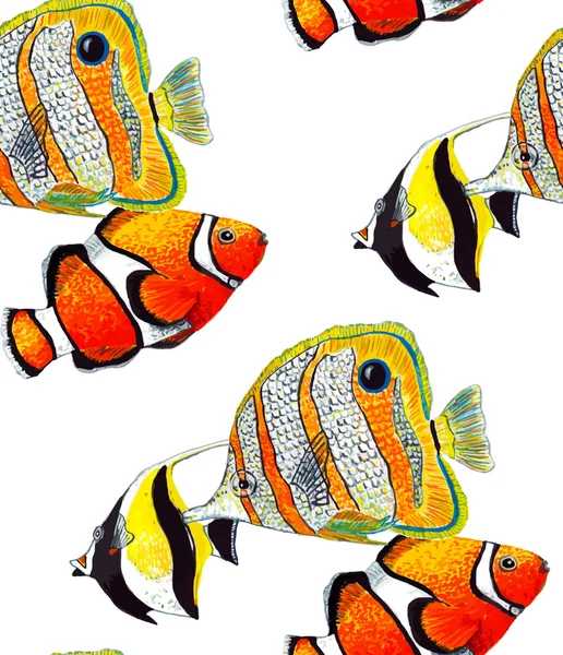 Watercolor Tropical Fish — Stock Vector