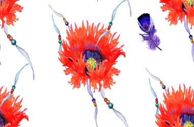 suluboya kırmızı gelincik