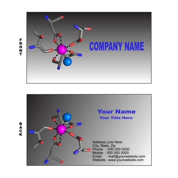 Tarjeta de visita con temática biotecnológica — Vector de stock