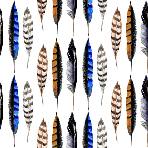 Полосатые перья акварели — стоковый вектор