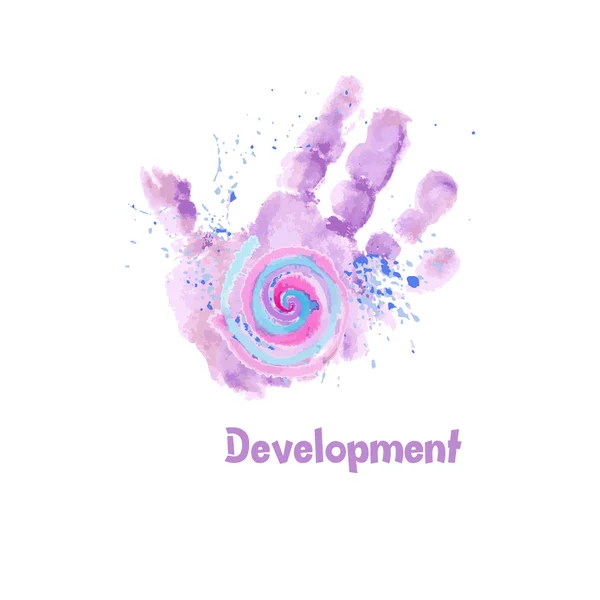 Acuarela Baby Hand print — Archivo Imágenes Vectoriales