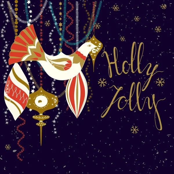 Cartão Holly Jolly . — Vetor de Stock