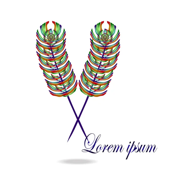 Logo de plume croisée — Image vectorielle