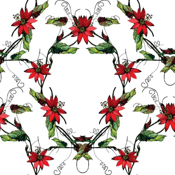 Modèle de fleurs Passiflora — Image vectorielle