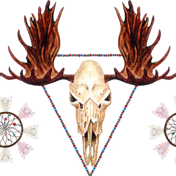 Patrón de Moose Skull . — Archivo Imágenes Vectoriales