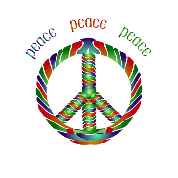 Striped style Peace Sign — Wektor stockowy