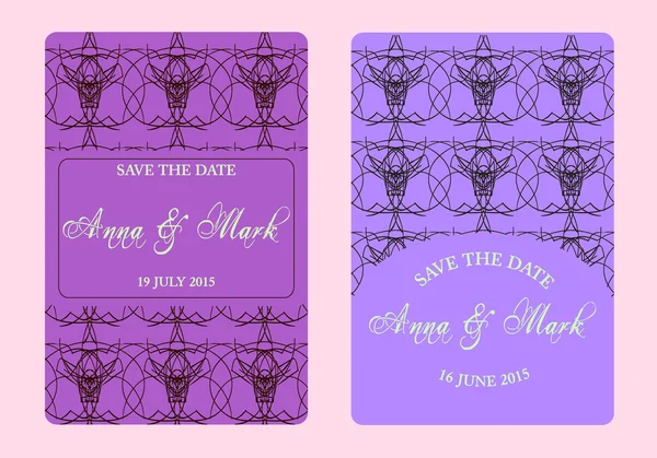 Ensemble de cartes d'invitation de mariage — Image vectorielle