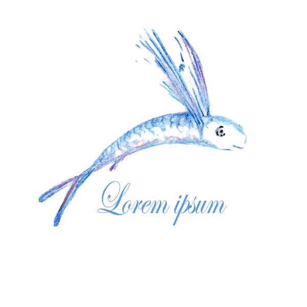 Logotipo de pez volador — Vector de stock