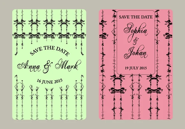 Ensemble de cartes d'invitation de mariage — Image vectorielle