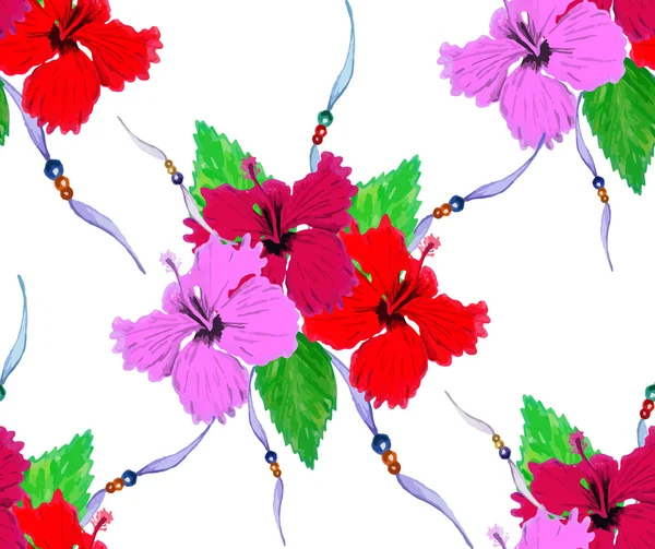 Aquarela flor de hibisco —  Vetores de Stock
