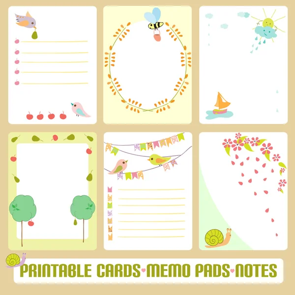 Set di carte romantiche — Vettoriale Stock