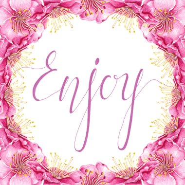 Çiçek çerçevede etiketin keyfini çıkarın