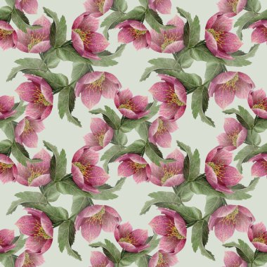 Suluboya Karaca ot çiçek seamless modeli.