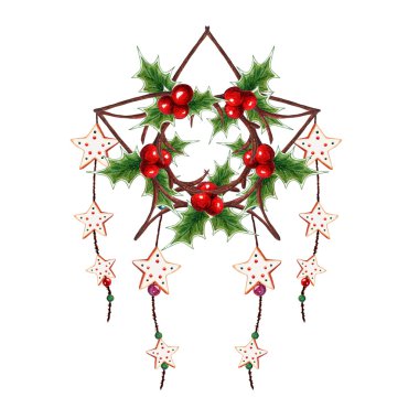 Noel Ahşap Dal Yıldız.