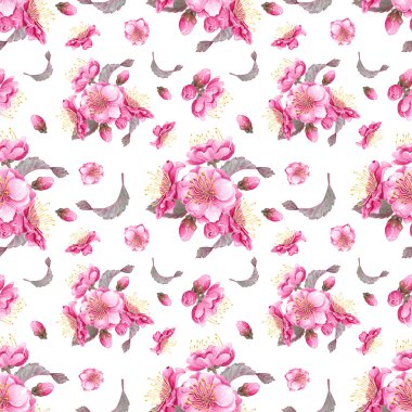 Suluboya sakura desen.