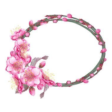 Elle çizilmiş kiraz çelengi.