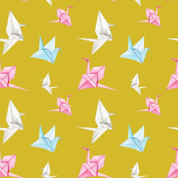 Origami Crane padrão . — Fotografia de Stock