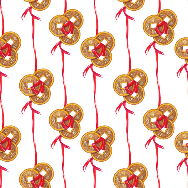 Бесшовный рисунок монет
.