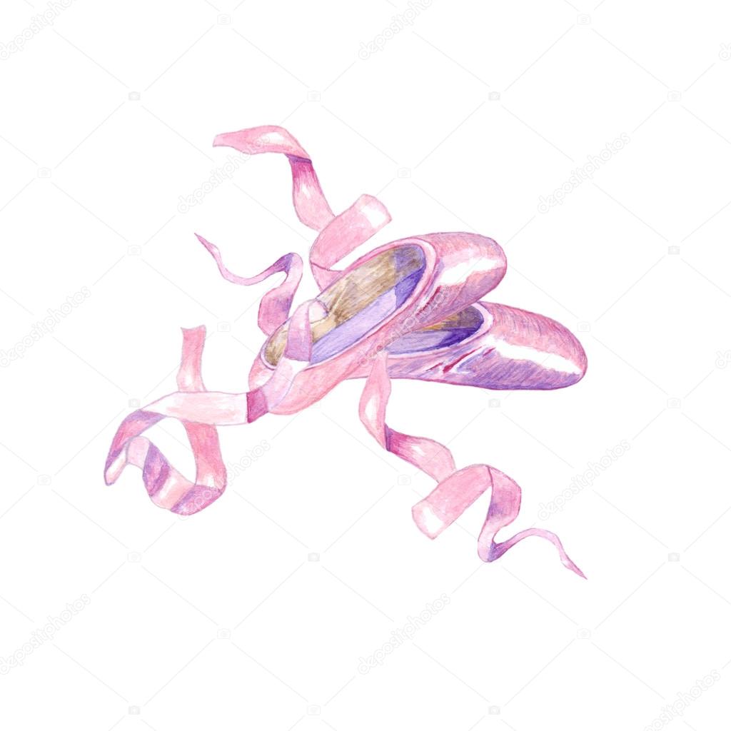 Watercolor Pair of Pointe Shoes Stock Photo by ©kois00kois 125222018
