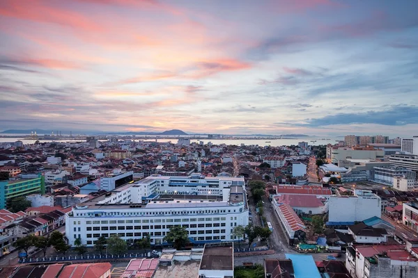 Csodálatos napkelte és napnyugta, az örökség George Town, Penang, Malajzia — Stock Fotó