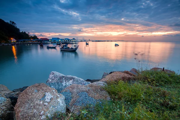 Incredibile alba e tramonto a George Town, Penang Malesia — Foto Stock