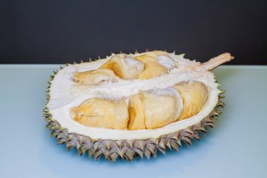 Meyve Kral sökük, Durian aqua ve koyu gri arka plan ile
