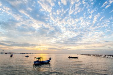 Sunrise tarafından shore, George Town, Penang, Malezya