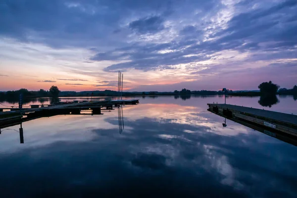 Manhã Calma Tranquila Nas Lagoas Dojlidy Podlasie Polônia — Fotografia de Stock