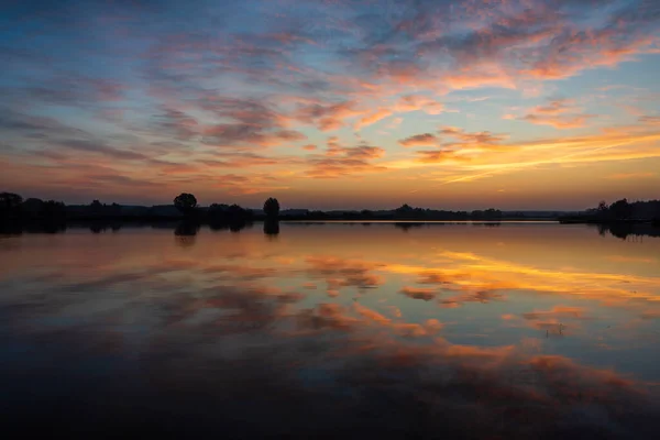 Uma Manhã Colorida Dojlidzkie Pond Podlasie Polônia — Fotografia de Stock