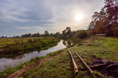 Narew Vadisi, Podlasie, Polonya 'da doğa ve ahşap mimari