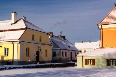 Tarihi Tykocin, Podlasie, Polonya 'da kış
