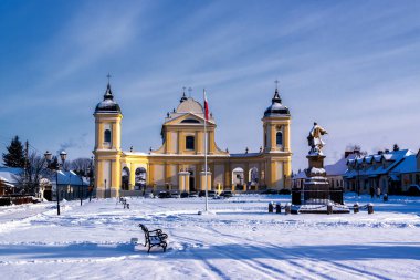 Tarihi Tykocin, Podlasie, Polonya 'da kış