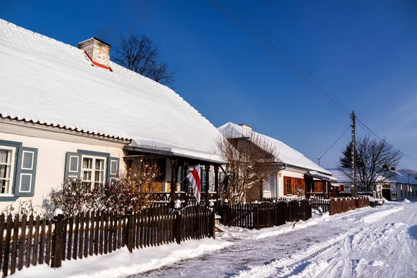 Winter Het Historische Tykocin Podlasie Polen Rechtenvrije Stockafbeeldingen