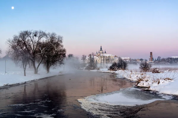 Schoonheid Van Een Koude Besneeuwde Winter Podlasie Polen Stockfoto