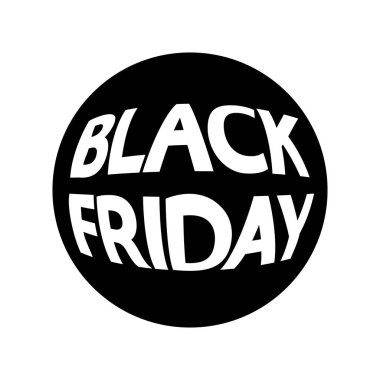 Kara Cuma yuvarlak ikonu. Vektör illüstrasyonu EPS10