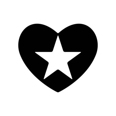 Kara Kalbin Kayan Yıldızı. Sevgililer Günü soyut nesne tasarımı. Vektör çizimi izole edildi.