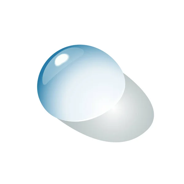 Une Goutte Eau Sur Planéité Fond Transparent Illustration Vectorielle — Image vectorielle