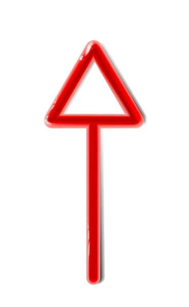 Rojo Brillante Diseño Flecha Plástico Realista Para Infografías Diagrama Gráfico — Vector de stock