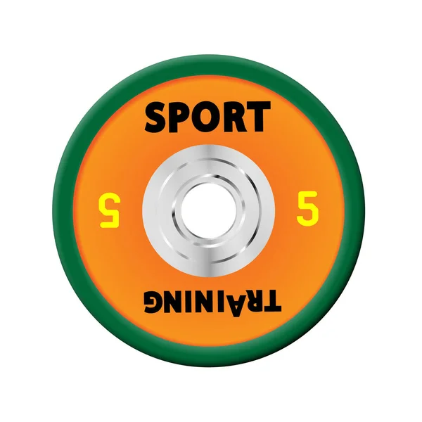 Dichte Orangefarbene Hantelscheiben Nummerierten Gewichte Illustration Vektorausrüstung Für Langhanteln Gym — Stockvektor